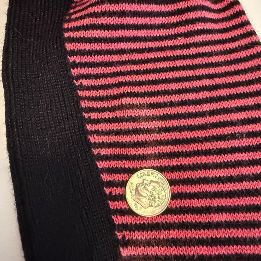 Nic+Zoe Outer Angle Strawberry Pink & Black Preppy Pull Over Sweater Size L - Picture 6 of 13